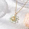 Glass & Glass Pearl Beads Pendants Necklaces for Women NJEW-MZ00106-01-1