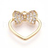 Brass Micro Pave Cubic Zirconia Charms KK-N261-01G-1