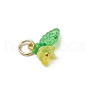 36Pcs Frosted Acrylic Flower & Leaf Charms PALLOY-JF03552-6