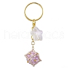 Glass Seed Bead Cube with Acrylic Star Keychain KEYC-MZ00027-04-1