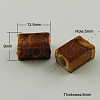 Spray Painted Acrylic European Beads X-OPDL-R013-6-1