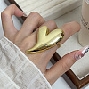 Big Heart Alloy Cuff Finger Rings RJEW-S620-02G-1