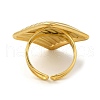 Ion Plating(IP) 304 Stainless Steel Stripe Rhombus Open Cuff Ring for Women RJEW-C083-09G-3