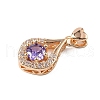 Brass Micro Pave Cubic Zirconia Pendants KK-E795-19KCG-02-2