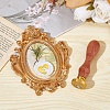 Brass Wax Seal Stamp with Wood Handle AJEW-WH0412-0369-4