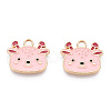 Light Gold Plated Alloy Enamel Pendants ENAM-T009-84C-RS-2