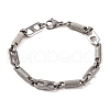 Tarnish Resistant 201 Stainless Steel Column & Oval Link Chain Bracelets BJEW-B078-85P-1
