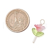 Transparent Colours Rainbow Glass Bugle Beads with Imitation Austrian Crystal Beads and 304 Stainless Steel Flat Head Pins and Iridescent Acrylic Bead Caps Pendants PALLOY-JF03486-2