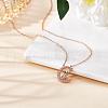 Chinese Zodiac Necklace Snake Necklace 925 Sterling Silver Rose Gold Serpent on the Moon Pendant Charm Necklace Zircon Moon and Star Necklace Cute Animal Jewelry Gifts for Women JN1090F-4