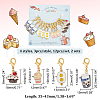Alloy Enamel Ice Cream/Cake/Bubble Tea Pendant Locking Stitch Markers HJEW-PH01887-2