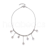 Glass Teardrop Charms Necklaces NJEW-TA00149-4