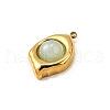 304 Stainless Steel with Natural Mixed Gemstone Pendants  Oval STAS-Z135-08G-3