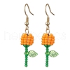 Grade A Round Glass Seed Beads Flower Dangle Earrings EJEW-MZ00451-02-2