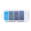 6000Pcs 5 Colors Frosted Opaque Glass Seed Beads SEED-YW0001-17-3
