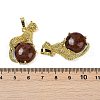 Gemstone Ball with Leopard Shape Brass Pendants KK-F887-04G-4