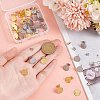 Unicraftale 40Pcs 2 Colors 201 Stainless Steel Flat Round Stud Earring Findings STAS-UN0060-71-3
