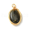 5Pcs 5 Styles Natural Mixed Stone Copper Wire Wrapped Pendants PALLOY-JF02501-3