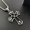 Skull Cross Punk Stainless Steel Pendant Necklaces for Men OQ7768-3