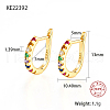 925 Sterling Sliver Micro Pave Colorful Cubic Zirconia Hoop Earrings DD0491-3-1