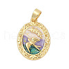 Brass Enamel Pendants KK-U068-04G-01-1