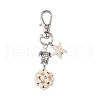 Starfish & Round Synthetic Turquoise Pendant Decorations HJEW-JM03276-02-2