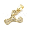 Brass Micro Pave Cubic Zirconia Pendants ZIRC-C012-01G-25-2