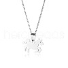 Horse Stainless Steel Pendant Necklaces PW-WG456C5-01-5