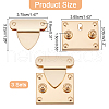 WADORN 3 Sets Zinc Alloy Lock Clasps FIND-WR0007-86-2