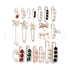 20Pcs Acrylic Pearl Beaded Safety Pin Brooches JX431A-1