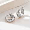 Minimalist European and American Style Stainless Steel Glossy Hoop Earrings for Women PD5223-2