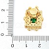 Rack Plating Flower Brass Micro Pave Cubic Zirconia Box Clasps KK-F876-14G-3