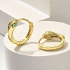 Brass Clear Cubic Zirconia Hoop Earrings EJEW-M047-02G-1