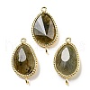Natural Mixed Stone Faceted Teardrop Connector Charms G-M431-02G-2