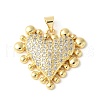 Brass Micro Pave Clear Cubic Zirconia Pendants ZIRC-I071-03G-02-1