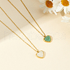 ANATTASOUL 2Pcs 2 Colors Dyed Natural Agate Heart Pendant Necklaces Set with Stainless Steel Cable Chains NJEW-AN0001-71-7