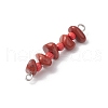 8Pcs 8 Styles Mixed Gemstone Chip Beaded Connector Charms PALLOY-JF03318-02-5