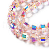 Electroplate Rondelle Glass Beads Strands EGLA-A036-09A-AB02-3