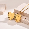 Stainless Steel Pave Natural Paua Shell Love Heart Peach Locket Pendant Cable Chain Necklaces for Women PW-WG7AB06-01-3