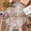 3D Flower Beading Polyster Embroidery Ornaments Accessories DIY-WH0622-001A-3