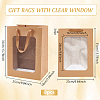 Paper Visible Window Gift Bags with Rope Handles ABAG-WH0040-14B-2