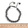 Adjustable Natural Dragon Blood and Non-magnetic Synthetic Hematite Braided Bead Bracelets BJEW-Z090-01L-5