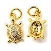 Rack Plating Brass Micro Pave Cubic Zirconia Charms KK-D036-16G-1