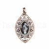 Retro Hollow Natural Snowflake Obsidian Pendants PW-WGEF371-02-1