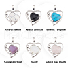   6Pcs 6 Style Natural & Synthetic Gemstone Pendants G-PH0001-80-8