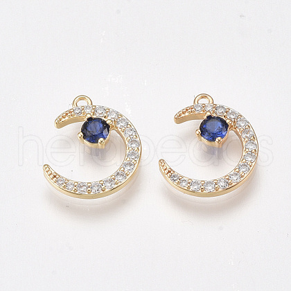 Brass Micro Pave Cubic Zirconia Charms KK-T038-507E-1