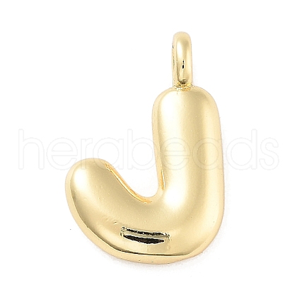 Rack Plating Brass Balloon Letter Pendants KK-C050-01G-J-1