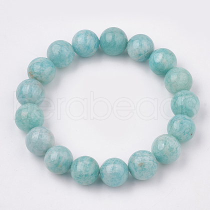 Natural Amazonite Stretch Bracelets BJEW-S138-02E-12mm-1