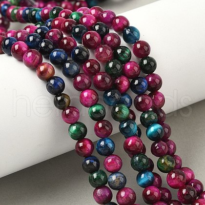 Natural Tiger Eye Beads Strands G-F591-18-6mm-06-1