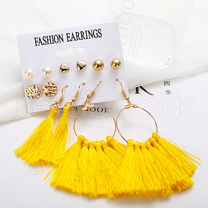 Bohemian Style Alloy Stud Earrings & Dangle Earrings WG205EE-02-1