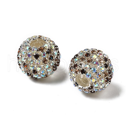 Sparkle Glass Rhinestone Round Beads OACR-S048-01A-1
